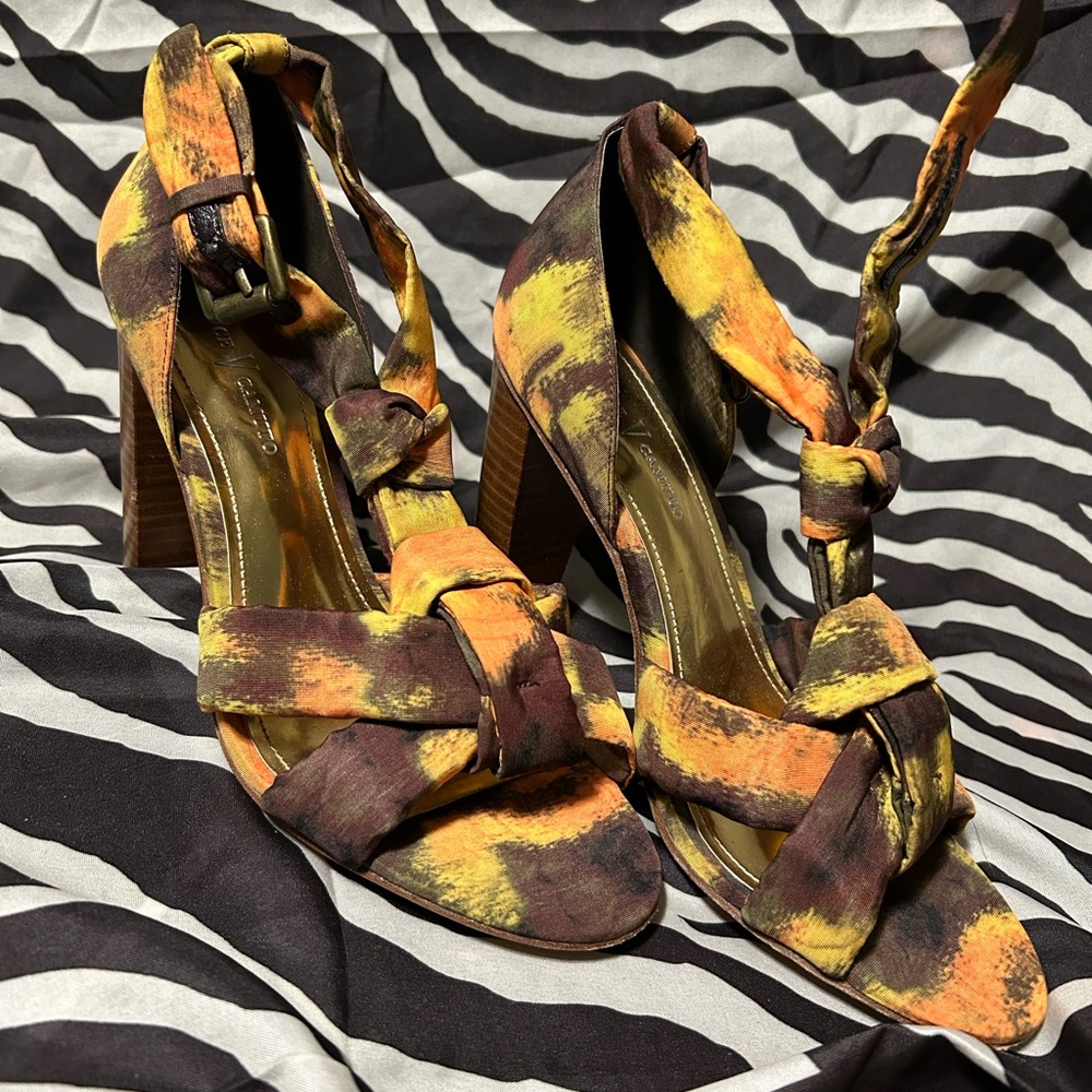Vince Camuto Elegant Orange and Yellow Stiletto Heels